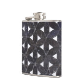 Charcoal Gray | Mosaik | Blume des Lebens Flachmann (Links)