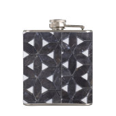 Charcoal Gray | Mosaik | Blume des Lebens Flachmann (Rückseite)