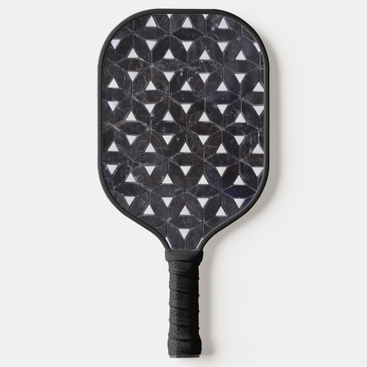 Charcoal Gray | Mosaik | Blume des Lebens Pickleball Schläger (Vorderseite)