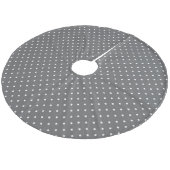 Charcoal Gray Niedlich Polka Dots Fleece Weihnachtsbaumdecke (Schrägansicht)
