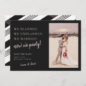 Charcoal Gray Post Wedding Update Save the Date (Vorne/Hinten)