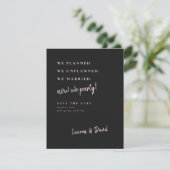 Charcoal Gray Post Wedding Update Save the Date (Stehend Vorderseite)