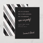 Charcoal Gray Post Wedding Update Save the Date (Vorne/Hinten)