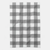 Charcoal Gray Preppy Buffalo Karo Kariert Handtuch (Vertikal)