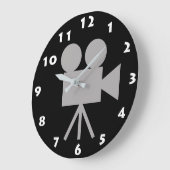 CHARCOAL GRAY RETRO FILM KAMERA UND WEISSE NUMMER GROßE WANDUHR (Winkel)