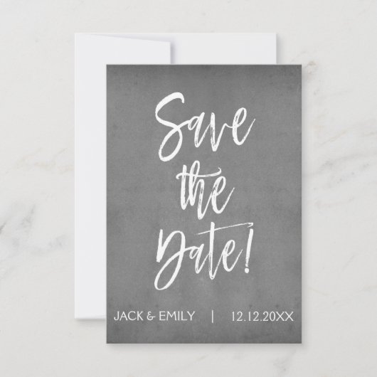 Charcoal Gray Save the Date Card (Vorderseite)