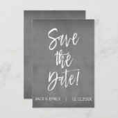 Charcoal Gray Save the Date Card (Vorne/Hinten)