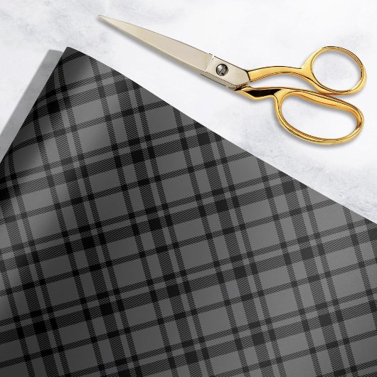 Charcoal Gray Scottish Tartan Kariert Holiday Geschenkpapier