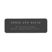 Charcoal Gray Simple Return Address Label (Vorne)