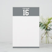 Charcoal Gray Sports Jersey Team Jersey Briefpapier (Stehend Vorderseite)