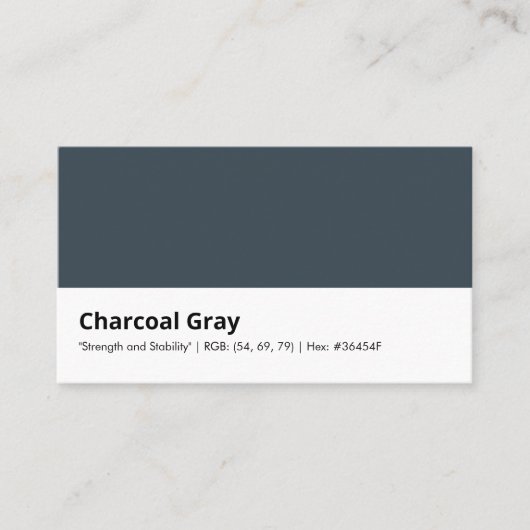 Charcoal Gray | "Stärke und Stabilität" Visitenkarte (Vorderseite)