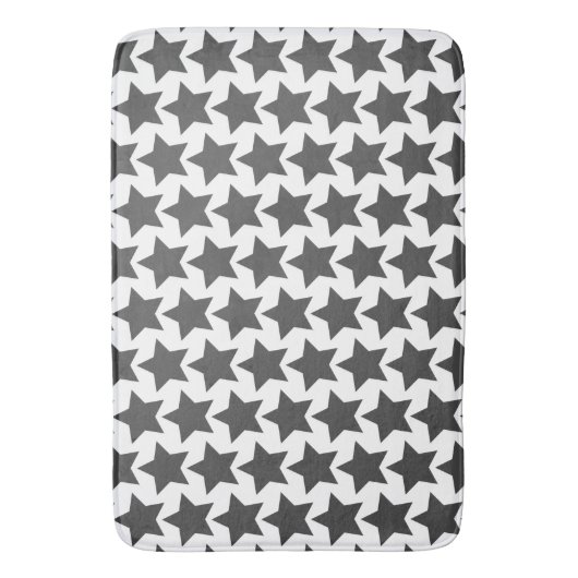 Charcoal Gray Stars Badematte (Vorderseite Vertikal)