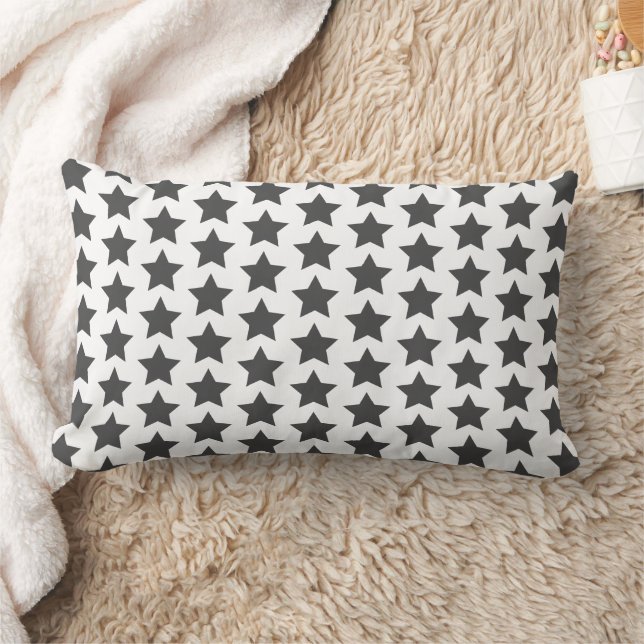 Charcoal Gray Stars Lendenkissen (Decke)