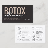 Charcoal Gray & Taupe Botox Aftercare Card Visitenkarte (Vorne/Hinten)