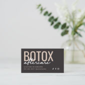 Charcoal Gray & Taupe Botox Aftercare Card Visitenkarte (Stehend Vorderseite)
