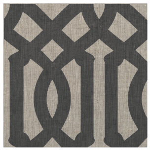 Charcoal Gray Trellis Große Skala Stoff