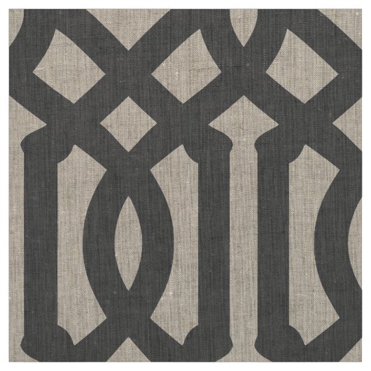 Charcoal Gray Trellis Große Skala Stoff (Muster)
