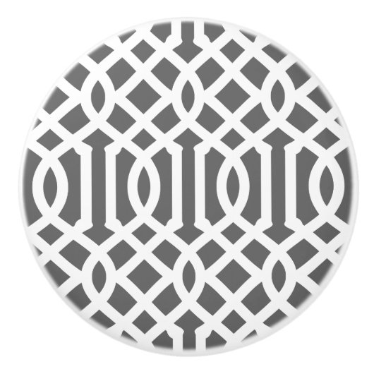 Charcoal Gray Trellis Keramikknauf (Vorderseite)