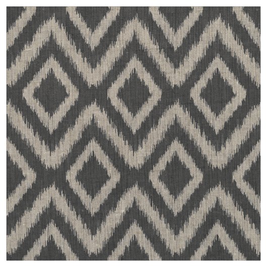 Charcoal Gray Tribal Ikat Zickzack Stoff (Muster)