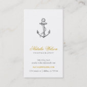 Charcoal Gray Vintag Anchor Vertikal Visitenkarte (Vorderseite)