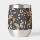 Charcoal Gray Watercolor Wildflowers  (Vorderseite)