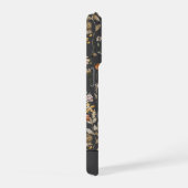 Charcoal Gray Watercolor Wildflowers Pattern Name  iPhone Hülle (Rechte Seite)