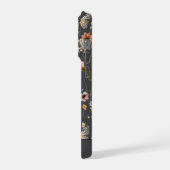 Charcoal Gray Watercolor Wildflowers Pattern Name  iPhone Hülle (Linke Seite)