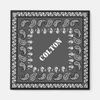 Charcoal Gray Western Paisley Bandana Personalisie