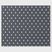 Charcoal Gray White Christmas Tree Holiday Geschenkpapier (Flach)