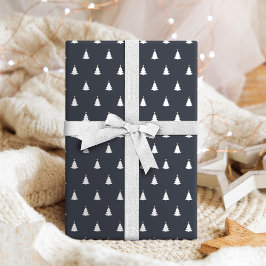 Charcoal Gray White Christmas Tree Holiday Geschenkpapier
