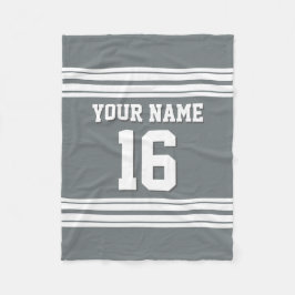 Charcoal Gray White Sports Jersey Fleecedecke