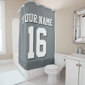 Charcoal Gray White Sports Jersey Team Jersey Duschvorhang (Beispiel)