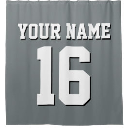 Charcoal Gray White Sports Jersey Team Jersey Duschvorhang