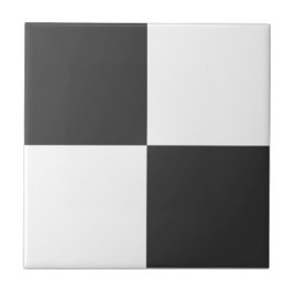 Charcoal Gray & White Square Box Stilvolles Muster Fliese