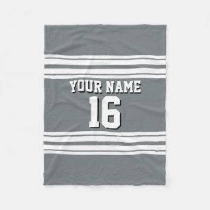 Charcoal Gray White Team Jersey Benutzername Fleecedecke