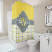 Charcoal Gray Yellow Madras Kariert 1ICB Ribbon Na Duschvorhang (Beispiel)