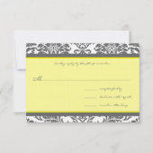 Charcoal Gray & Yellow Wedding RSVP (Vorderseite)