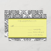 Charcoal Gray & Yellow Wedding RSVP (Vorne/Hinten)