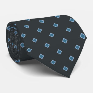 Charcoal Grey Blue Diamond Polka Dot Pattern Neck  Krawatte