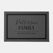 Charcoal Grey Family Monogram Doormat Fußmatte (Vorderseite)