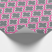 Charcoal Grey Hot Pink White marokkanisch #4DS Geschenkpapier (Ecke)