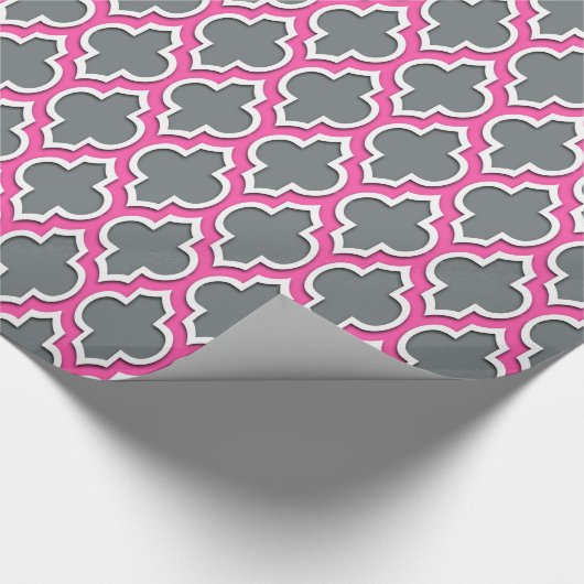 Charcoal Grey Hot Pink White marokkanisch #4DS Geschenkpapier (Ecke)