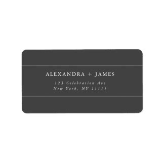 Charcoal Grey Large Modern Return Address Label Adressaufkleber