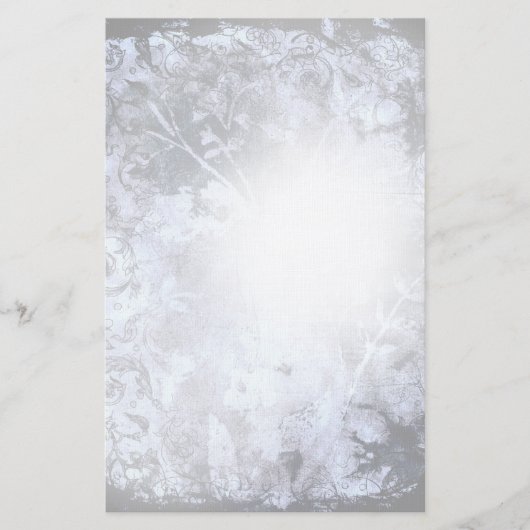 Charcoal Grunge Abstrakte Blumenstationäre Briefpapier (Vorderseite)
