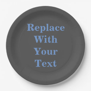 Charcoal Heather Fügen Sie Ihren eigenen Textersat Pappteller