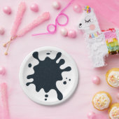 Charcoal Ink Drop Party Plate – Customizable Pappteller (Party)