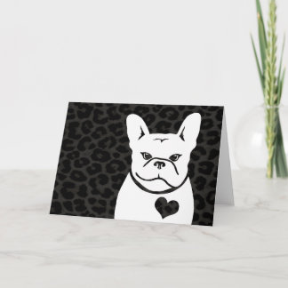CHARCOAL LEOPARD FRENCHIE-Karte Karte