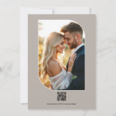 Charcoal, Light Taupe & Peony Pink Floral Wedding Einladung (Rückseite)