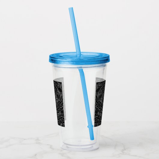 Charcoal Mandala Acryltrinkbecher (Links)