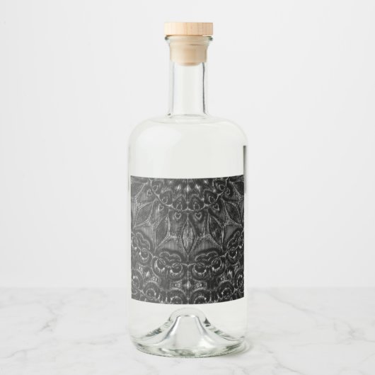 Charcoal Mandala Alkoholflaschenetikett (Vorderseite)